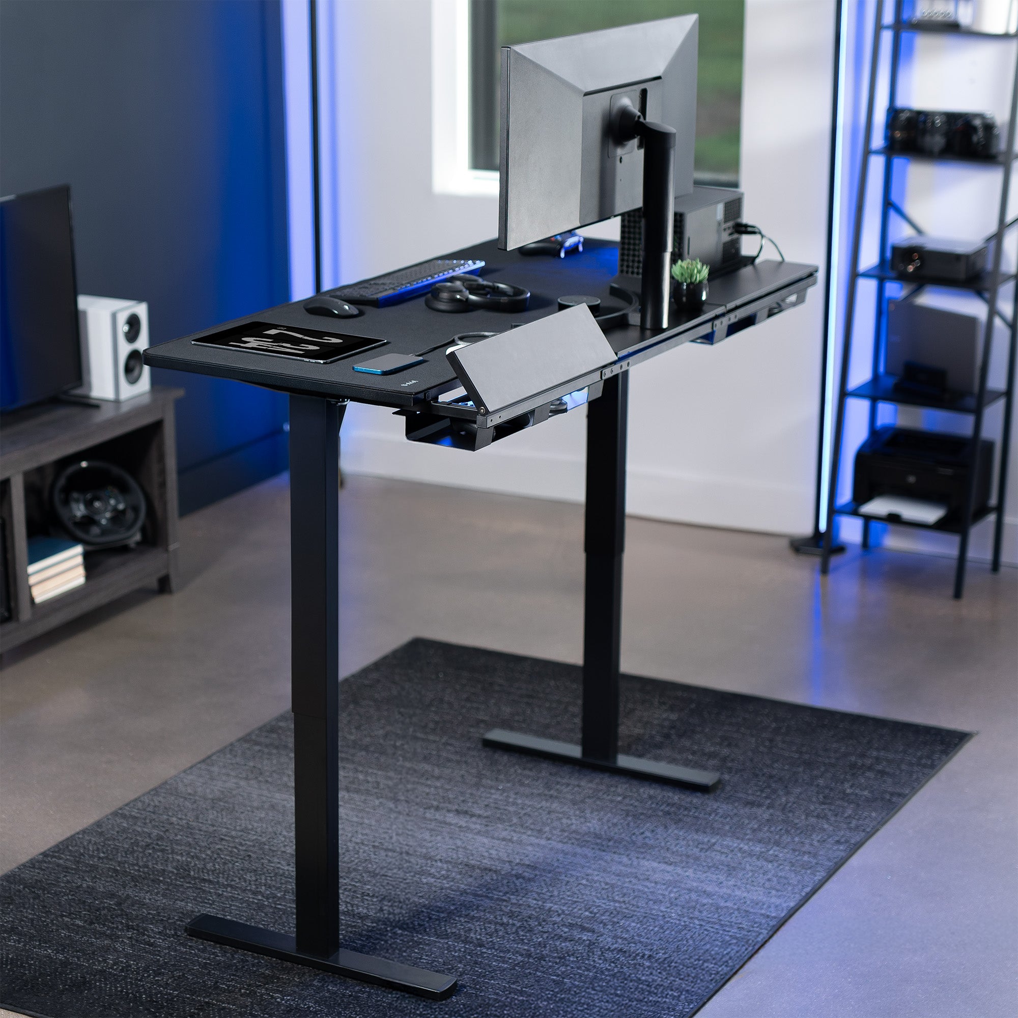 Height Adjustable Desk with Built-In Concealed Cable Trays, Complete Active Standing Workstation