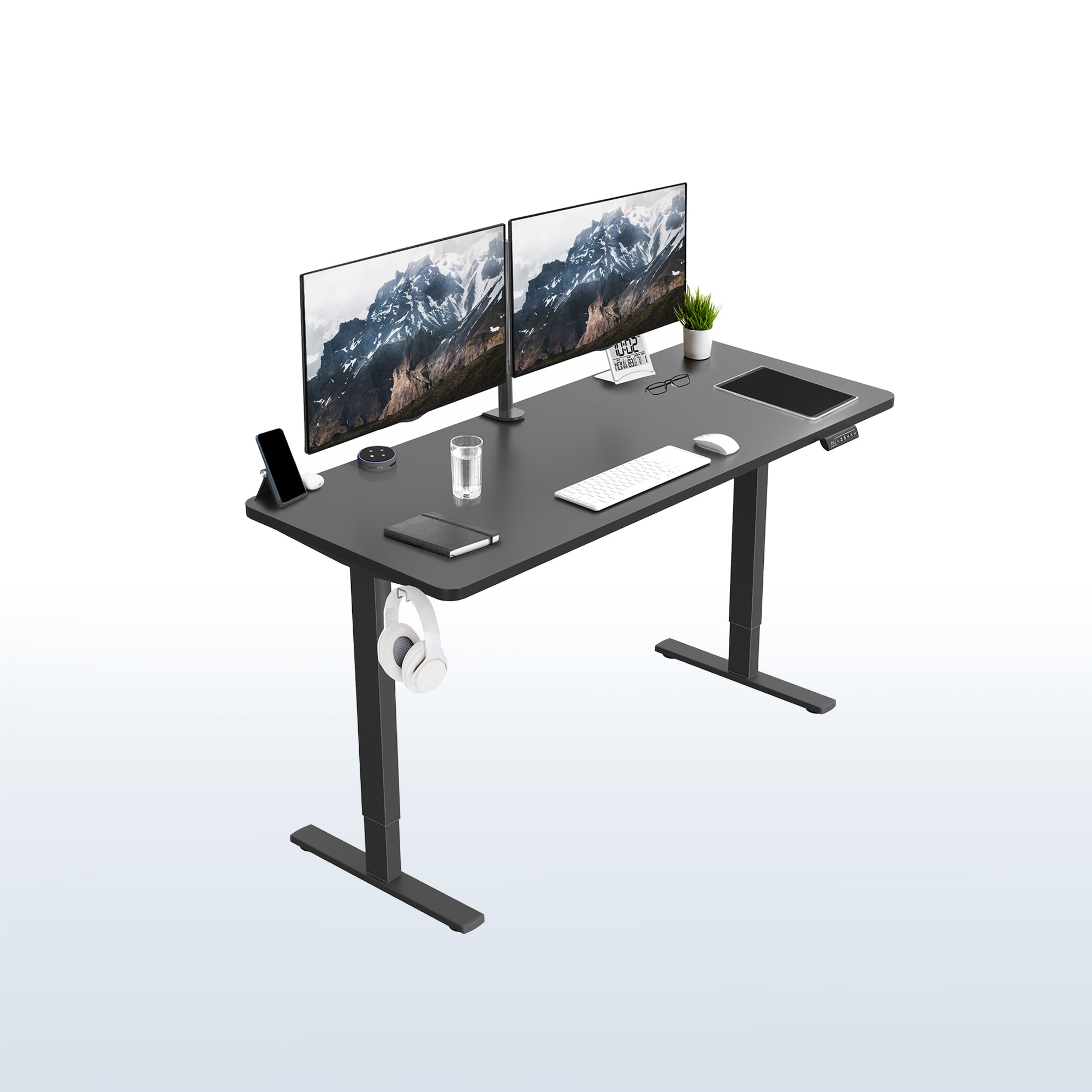 Standing height adjustable electric desk from VIVO. 