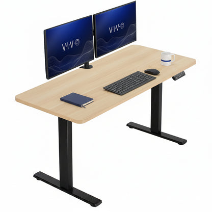 Sturdy ergonomic sit or stand active desk workstation with adjustable height using smart control panel.
