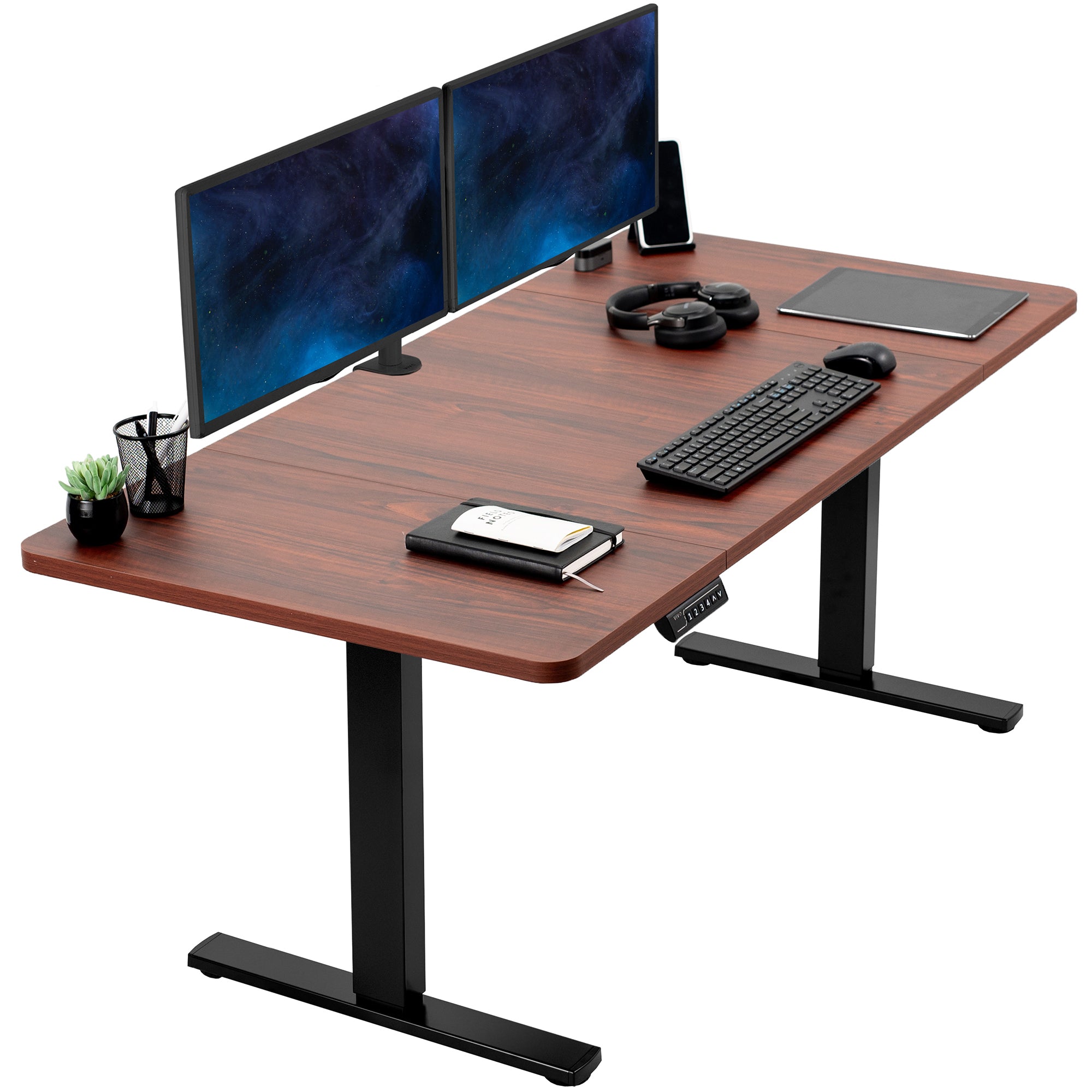Single Motor Electric Desk with Push Button Memory Controller