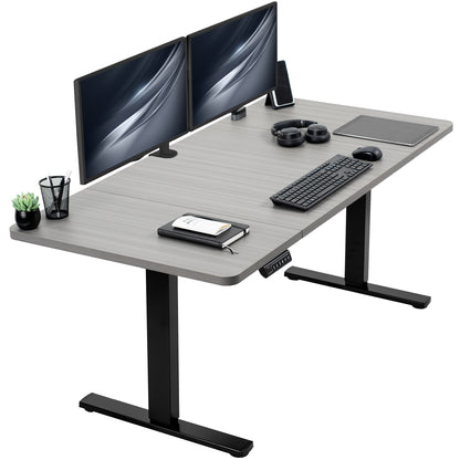 Single Motor Electric Desk with Push Button Memory Controller