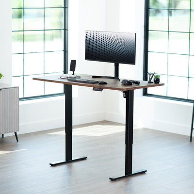Single Motor Electric Desk with Push Button Memory Controller