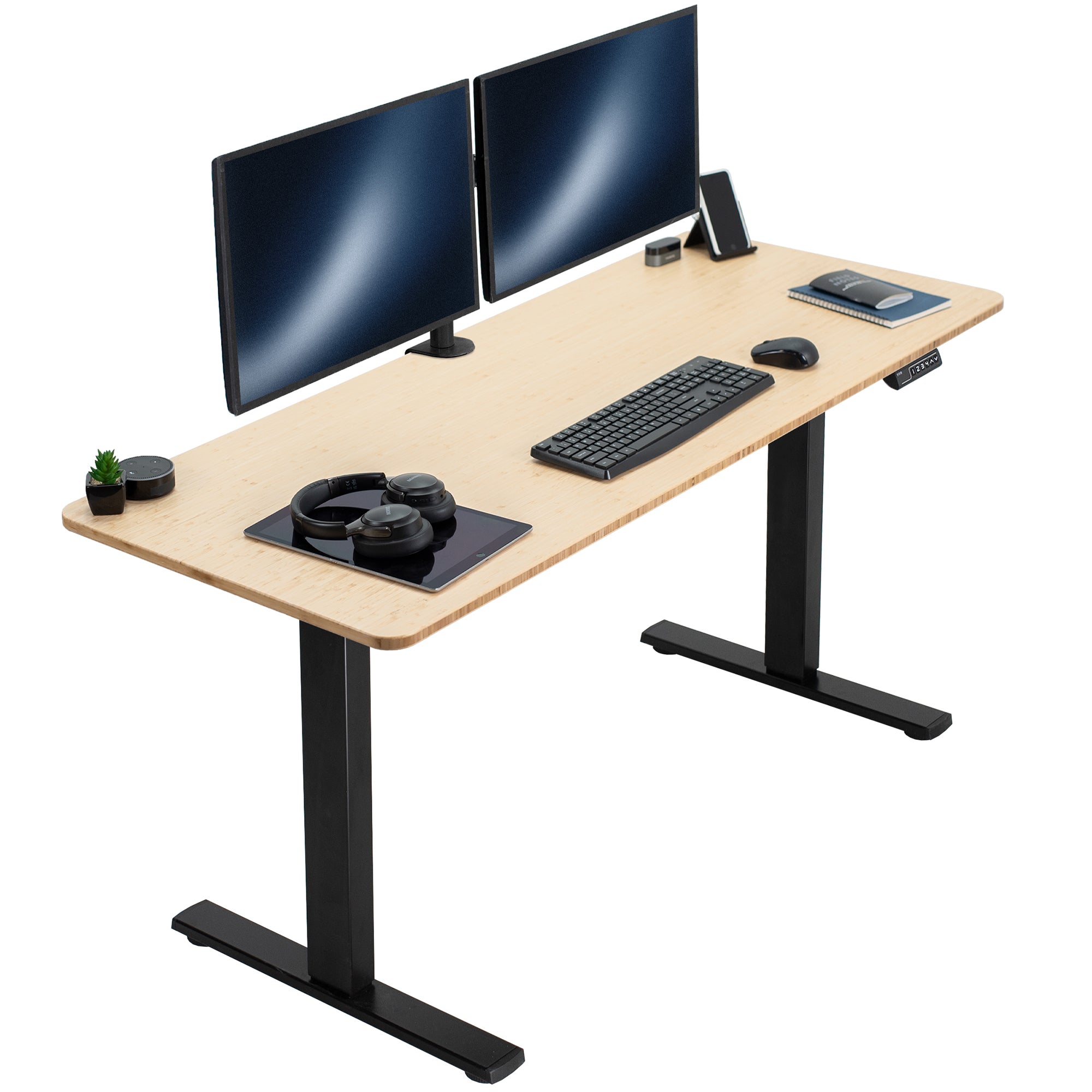 VIVO Dual Monitor Desk Stand Free-Standing LCD Mount - Thumbnail 2