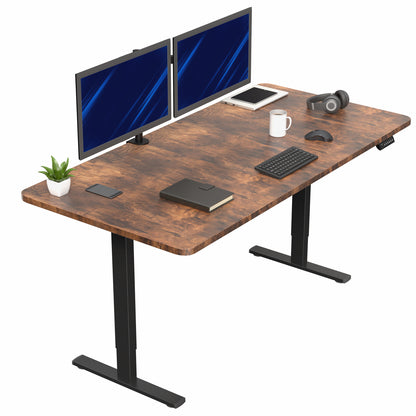 Large sturdy sit or stand modern desk with electric height adjustment options.