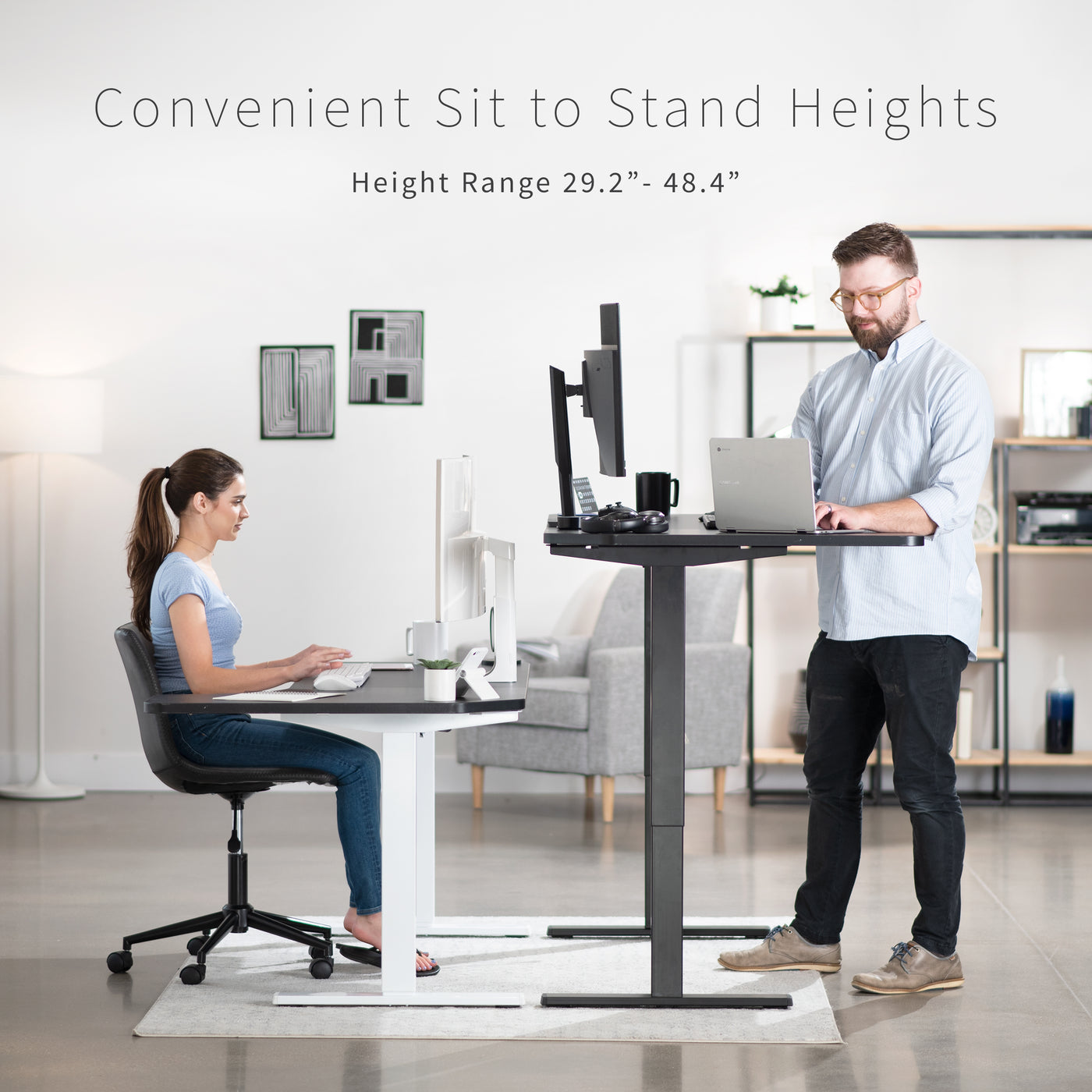 Smart programmable panel to go from sitting to standing on demand by the press of a button.