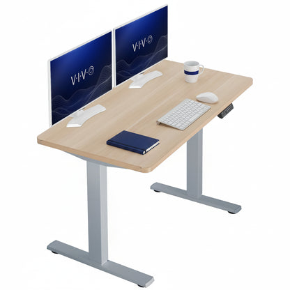 Sturdy ergonomic sit or stand active desk workstation with adjustable height using smart control panel.