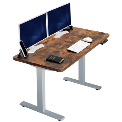 Sturdy ergonomic sit or stand active desk workstation with adjustable height using smart control panel.