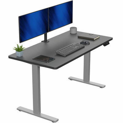 Sturdy ergonomic sit or stand active desk workstation with adjustable height using smart control panel.