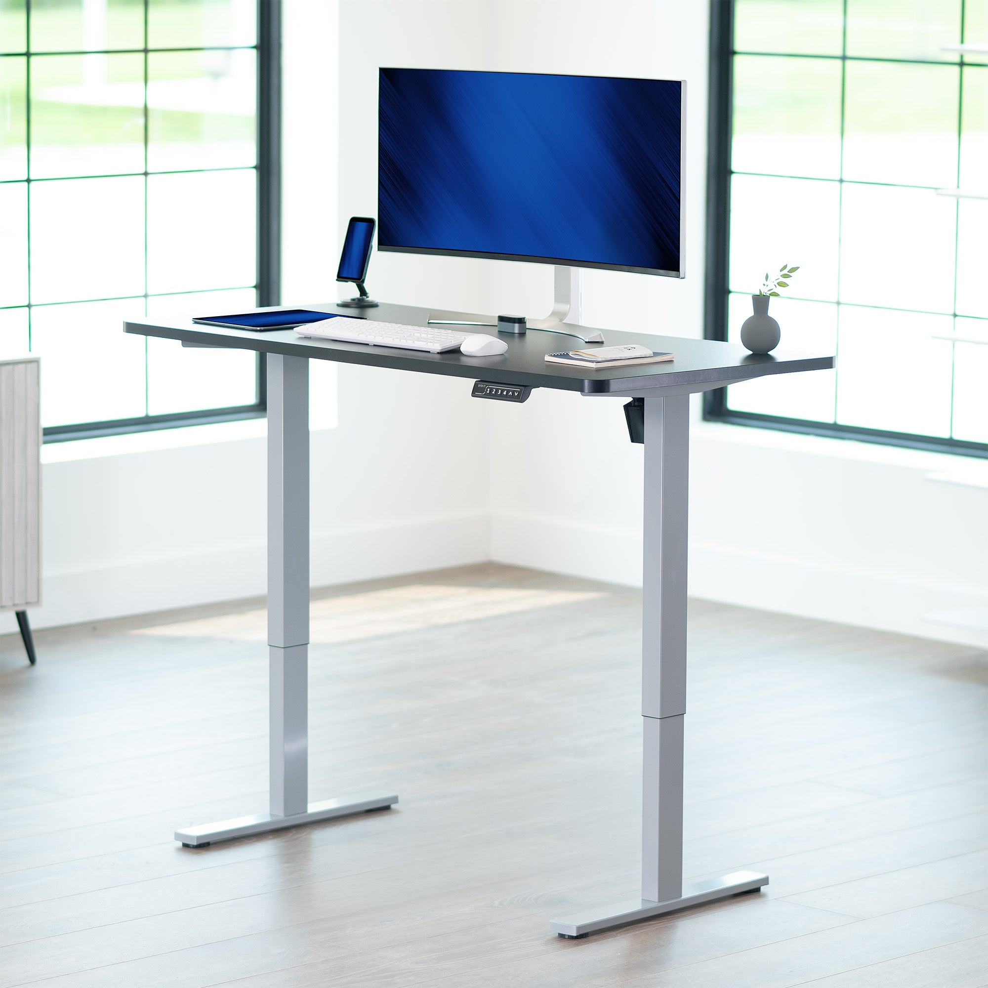 1B Solid Top Series - Single Motor Electric Desk with Push Button Memory Controller