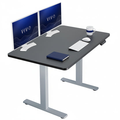 Sturdy ergonomic sit or stand active desk workstation with adjustable height using smart control panel.