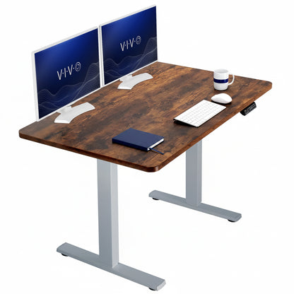 Sturdy ergonomic sit or stand active desk workstation with adjustable height using smart control panel.