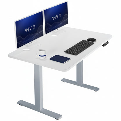 Sturdy ergonomic sit or stand active desk workstation with adjustable height using smart control panel.