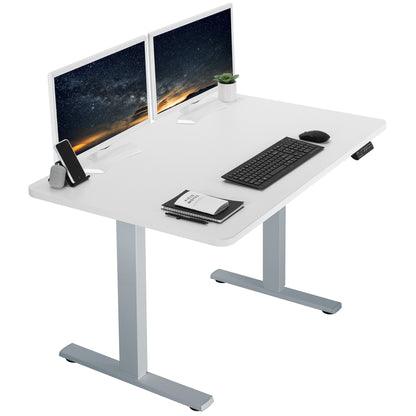 Sturdy ergonomic sit or stand active desk workstation with adjustable height using smart control panel.