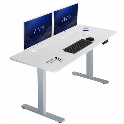 Sturdy ergonomic sit or stand active desk workstation with adjustable height using smart control panel.