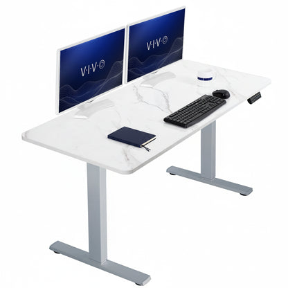 Sturdy ergonomic sit or stand active desk workstation with adjustable height using smart control panel.
