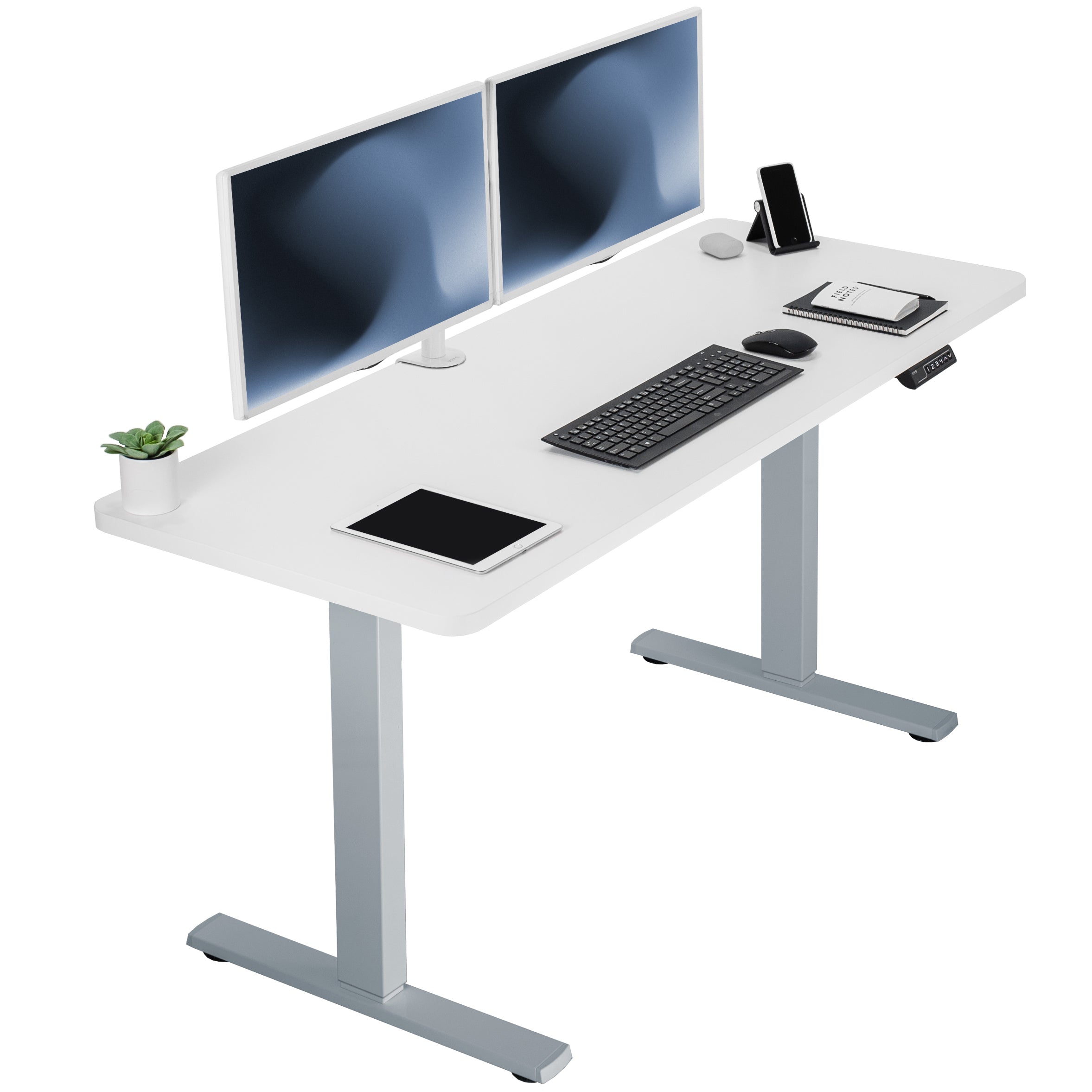 VIVO Dual Monitor Desk Stand Free-Standing LCD Mount - Thumbnail 5