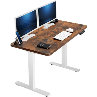 Sturdy ergonomic sit or stand active desk workstation with adjustable height using smart control panel.