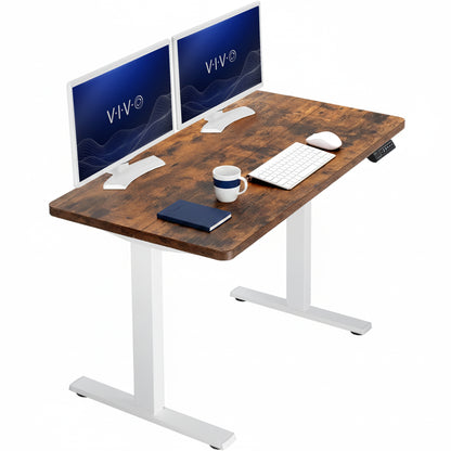 Sturdy ergonomic sit or stand active desk workstation with adjustable height using smart control panel.