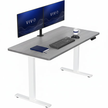 Sturdy ergonomic sit or stand active desk workstation with adjustable height using smart control panel.