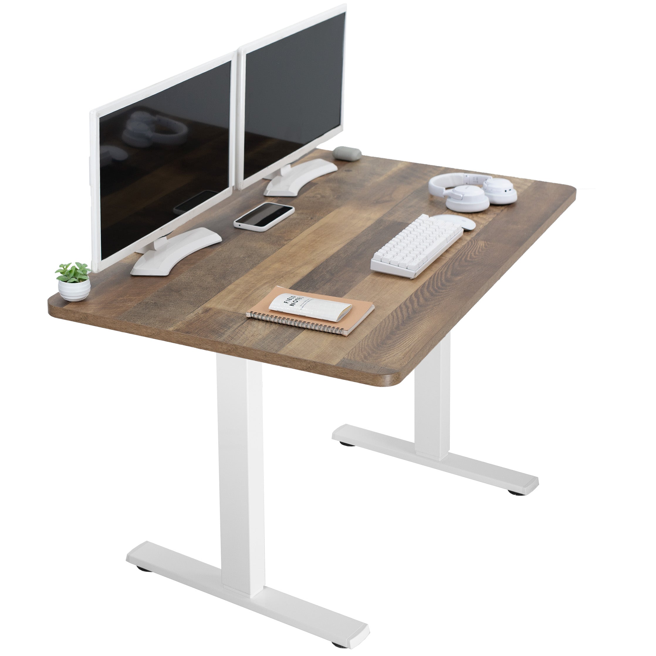 Sturdy ergonomic sit or stand active desk workstation with adjustable height using smart control panel.