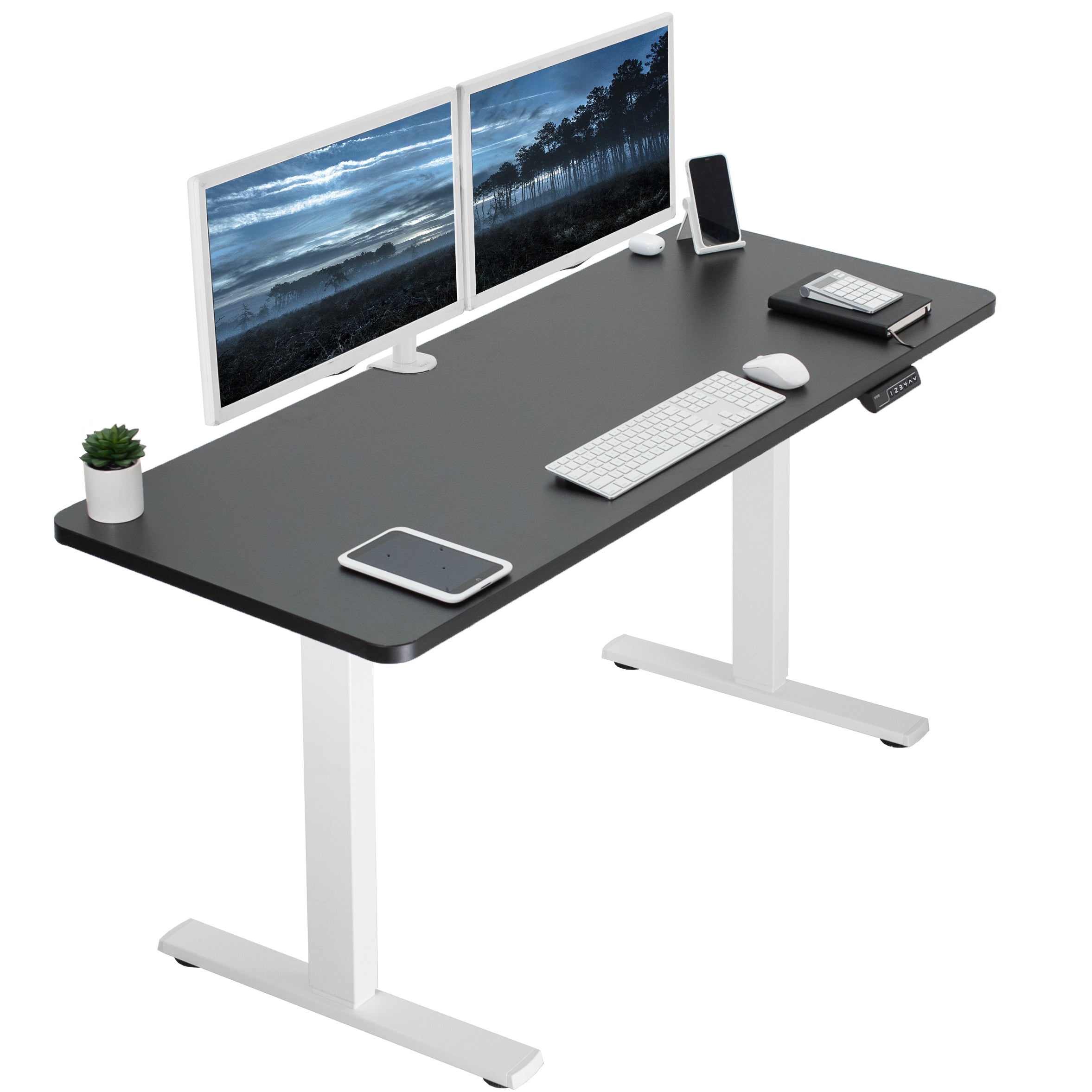 1B Series - Single Motor Electric Desk with Push Button Memory Controller