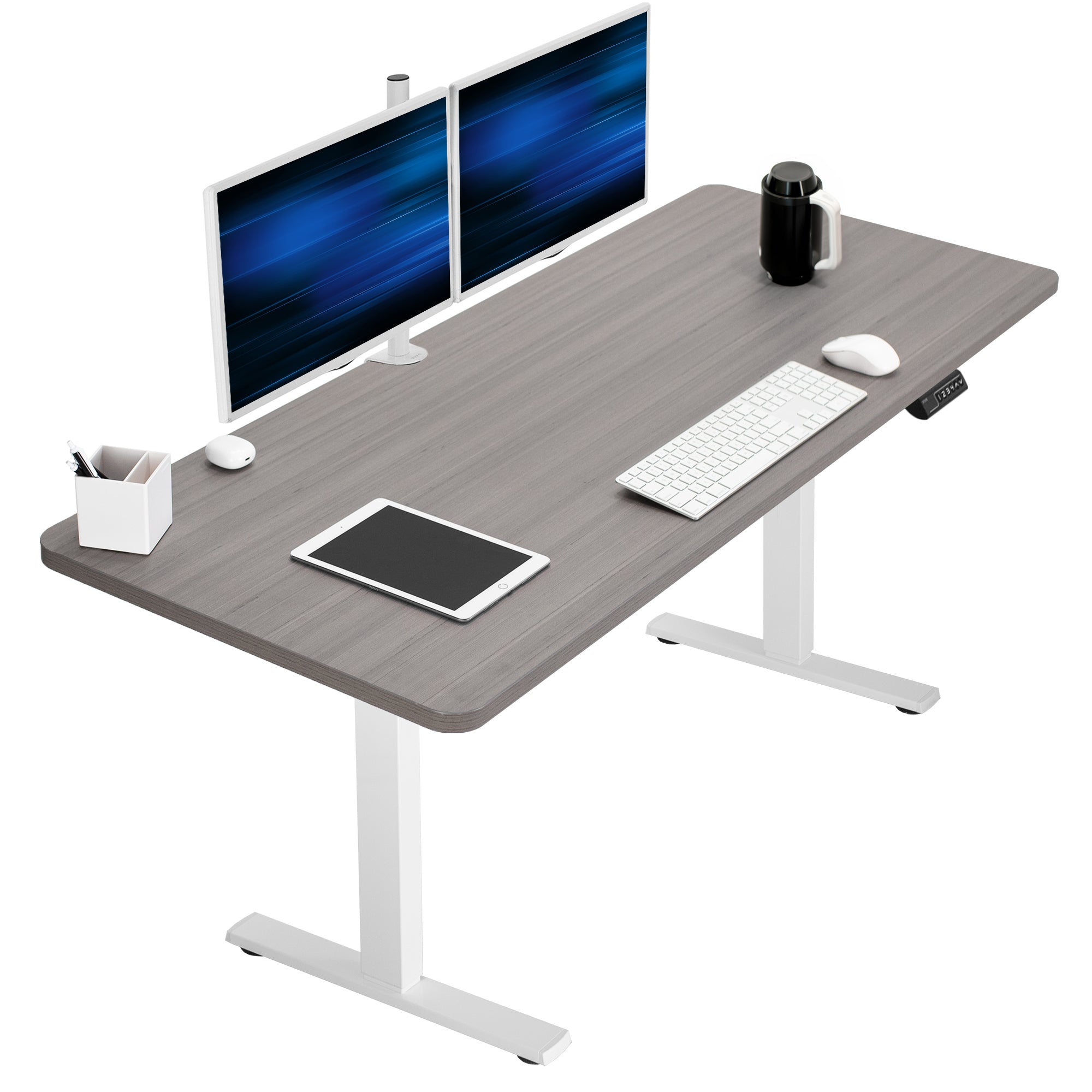 VIVO Dual Monitor Desk Stand Free-Standing LCD Mount - Thumbnail 3