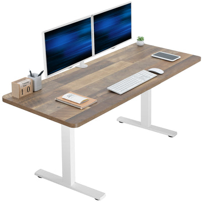 Sturdy ergonomic sit or stand active desk workstation with adjustable height using smart control panel.