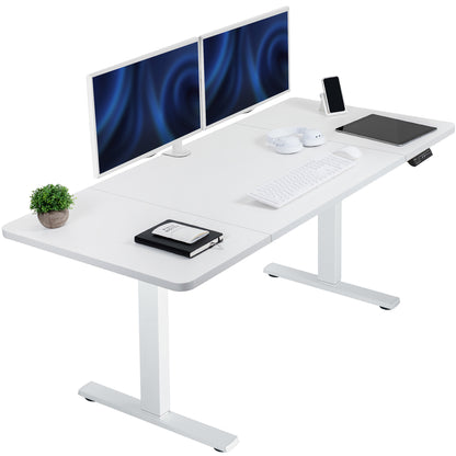 Single Motor Electric Desk with Push Button Memory Controller