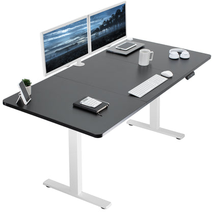 Large sturdy sit or stand active workstation with adjustable height using smart control panel.