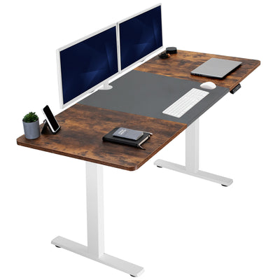 Large sturdy sit or stand modern desk with electric height adjustment options.
