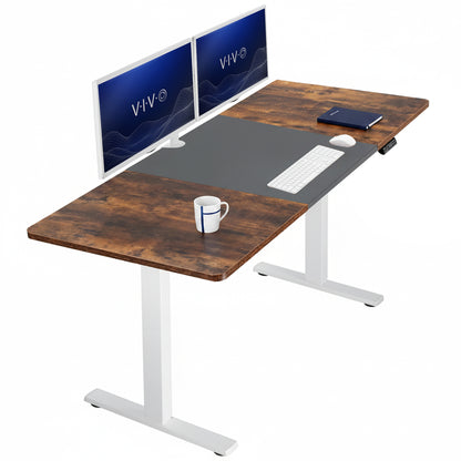 Large sturdy sit or stand modern desk with electric height adjustment options.