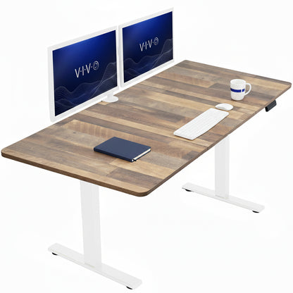 Large sturdy sit or stand modern desk with electric height adjustment options.