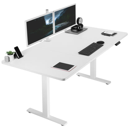 Large sturdy sit or stand active workstation with adjustable height using smart control panel.