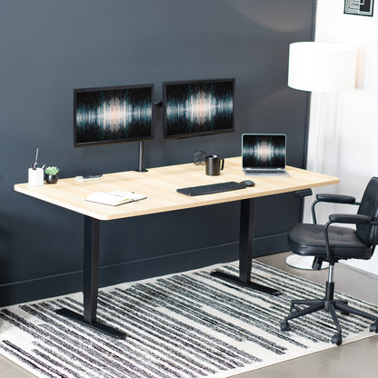 71" x 36" Electric Desk provides a convenient sit and stand workstation for the home or office.