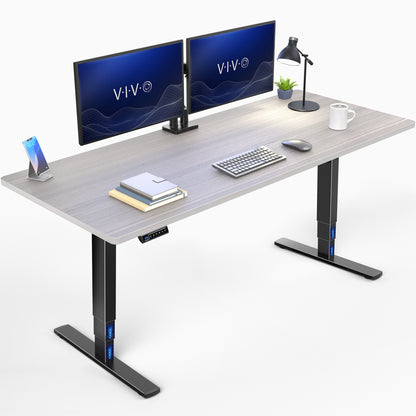 Gray Desktop 2E Series - 71" x 30" Electric Desk with Touch Screen Memory Controller