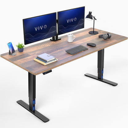 Heavy-duty electric height adjustable desktop workstation for active sit or stand efficient workspace.