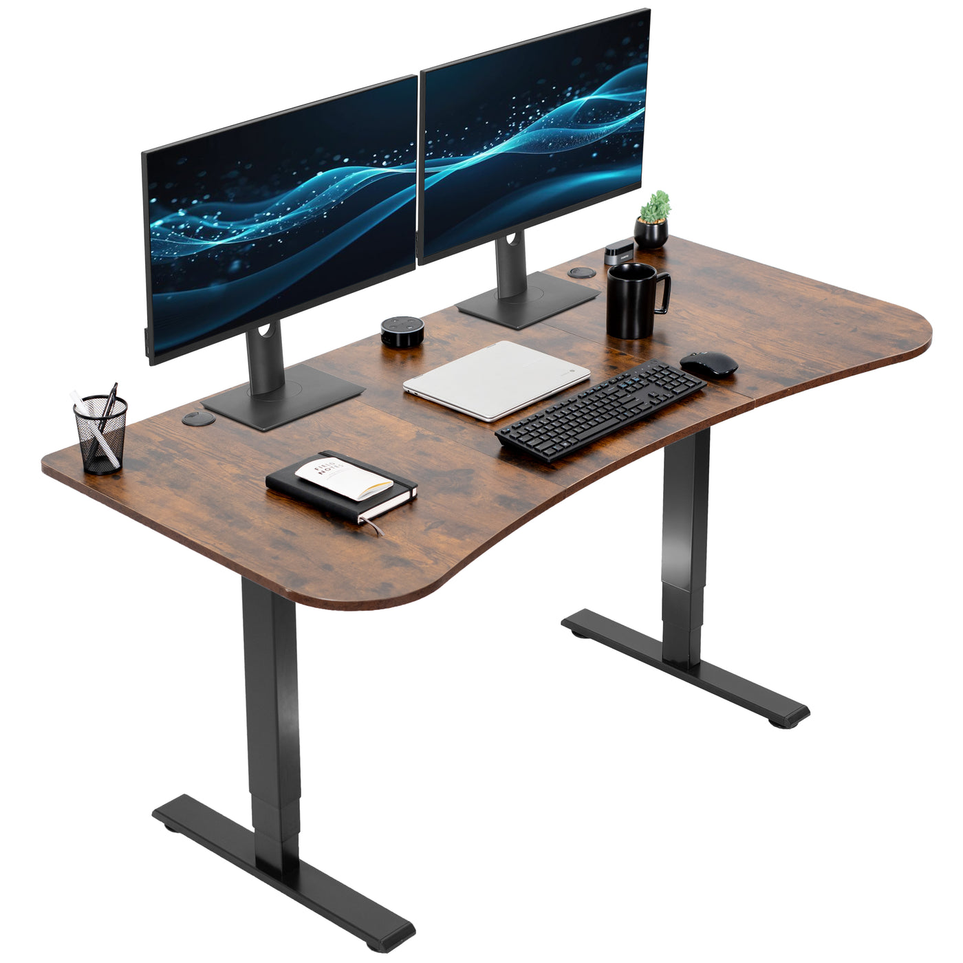 Rustic 63” x 32” Electric Height Adjustable Stand Up Desk