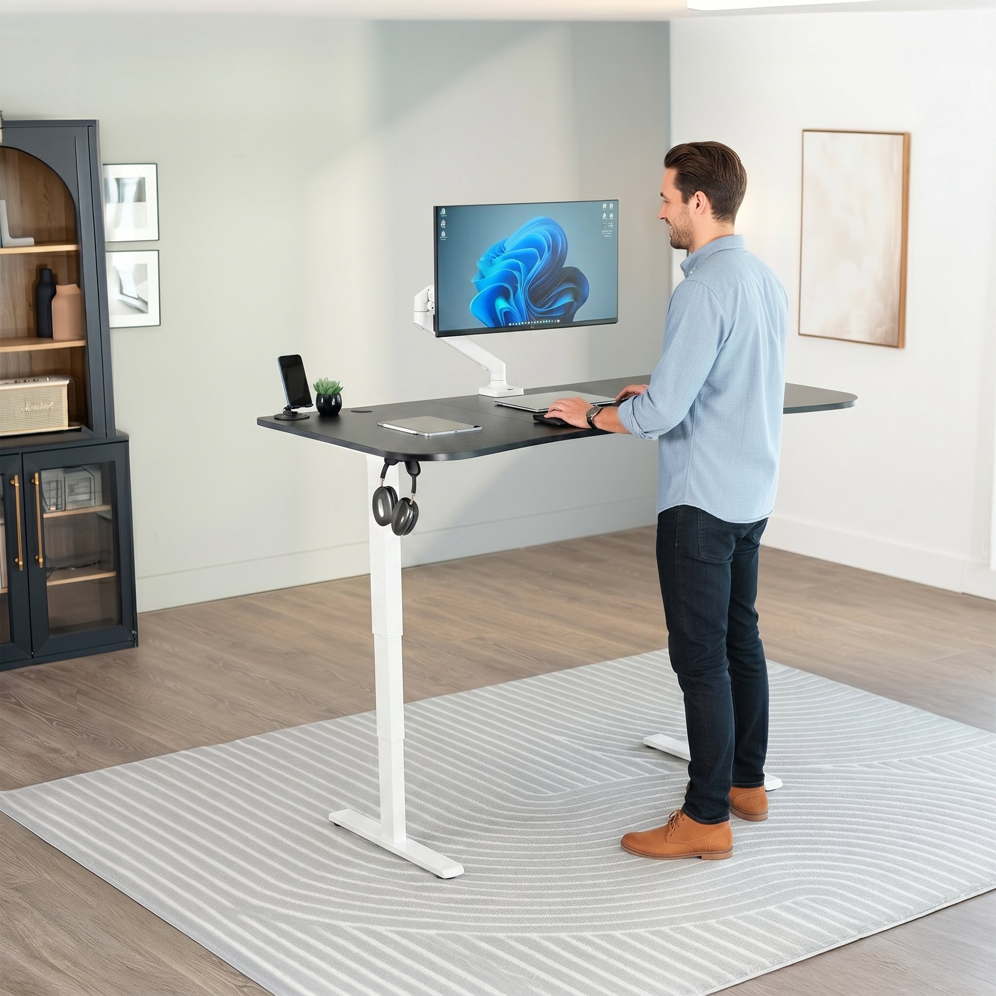 63” x 32” Electric Height Adjustable Stand Up Desk