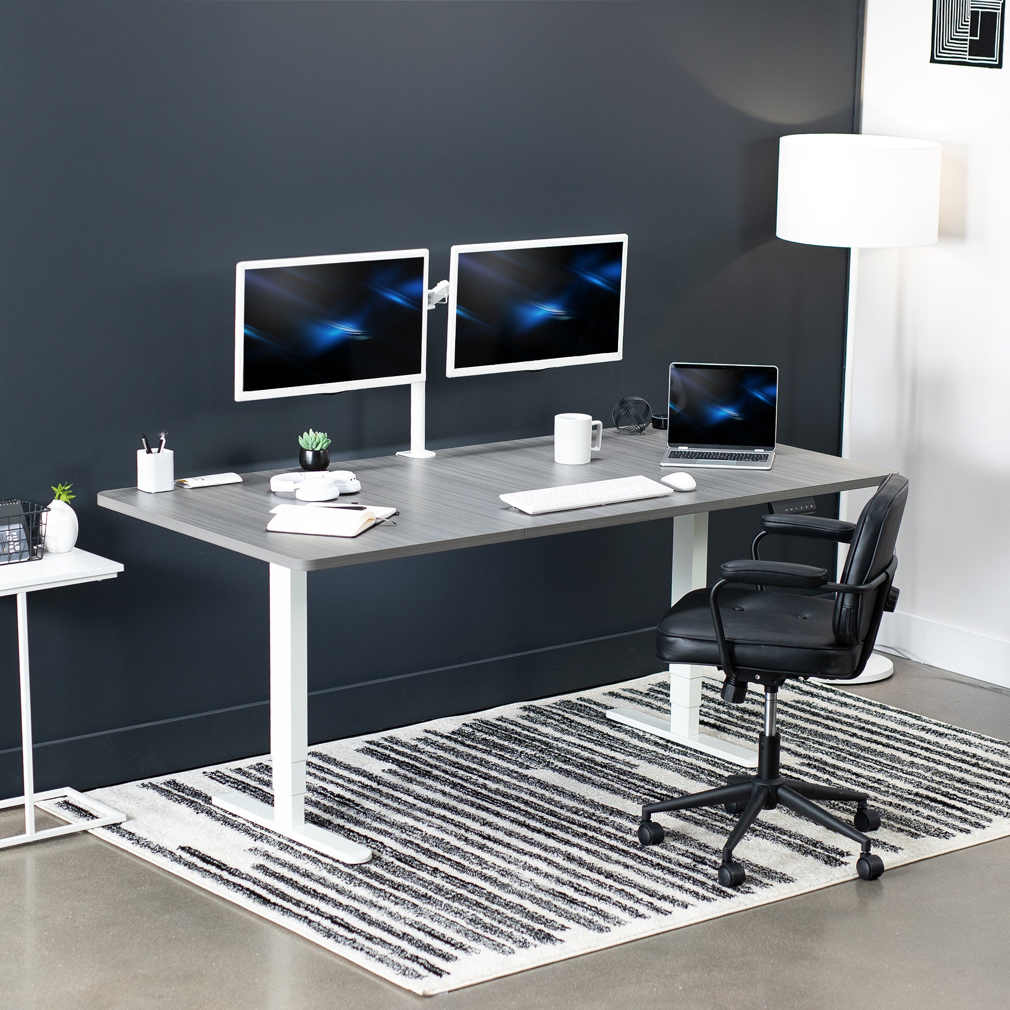 71" x 36" Electric Desk provides a convenient sit and stand workstation for the home or office.