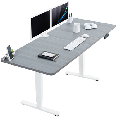 Large sturdy sit or stand active workstation with adjustable height using a memory control panel.