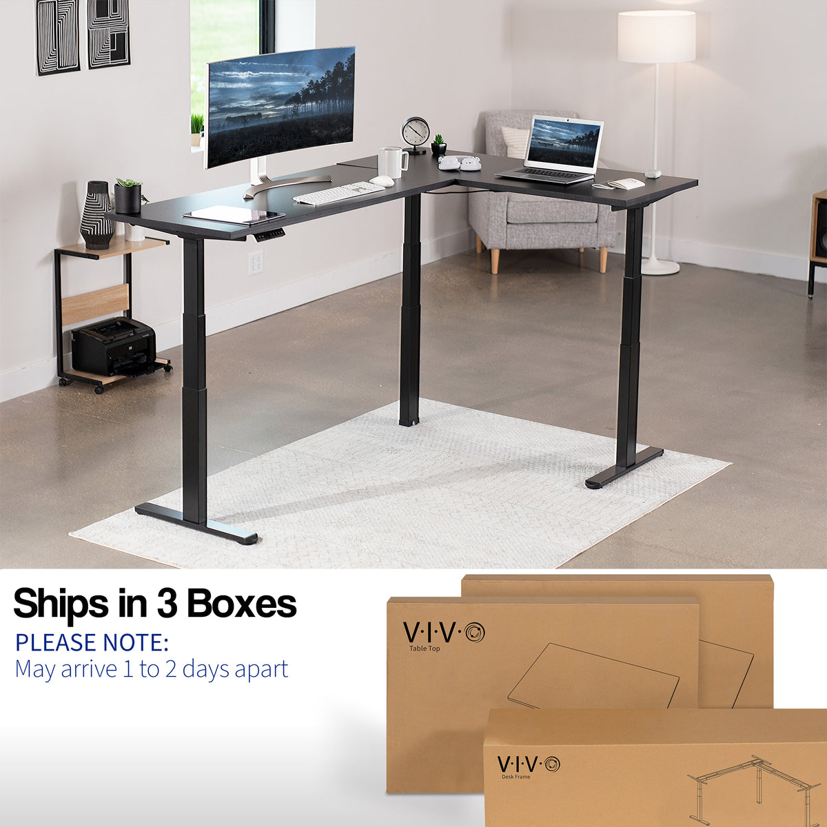 3E Series - Triple Motor Corner Electric Desk – VIVO - desk solutions ...