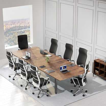 118" x 55" Dual Motor Electric 4-Leg Desk with Square Corner Top is an extra large height adjustable desk perfect for a conference room table or project workstation setup.