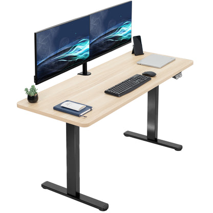 Heavy-duty electric height adjustable desktop workstation for active sit or stand efficient workspace.