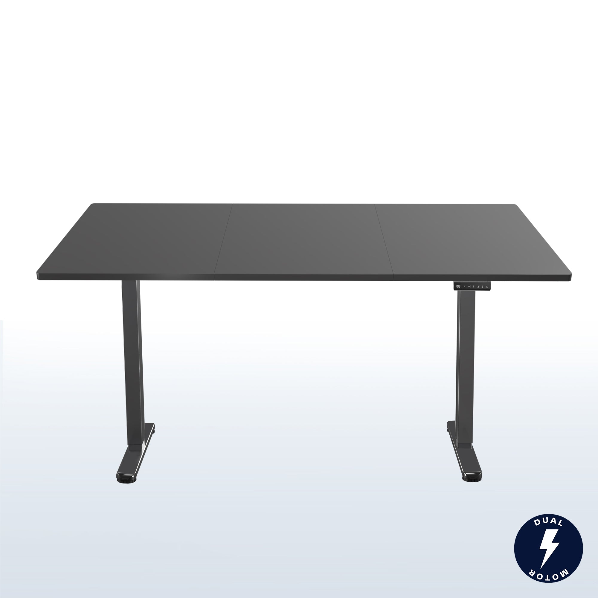 71 x 36 inch dual motor electric desk featuring smart controller height adjustment with memory settings