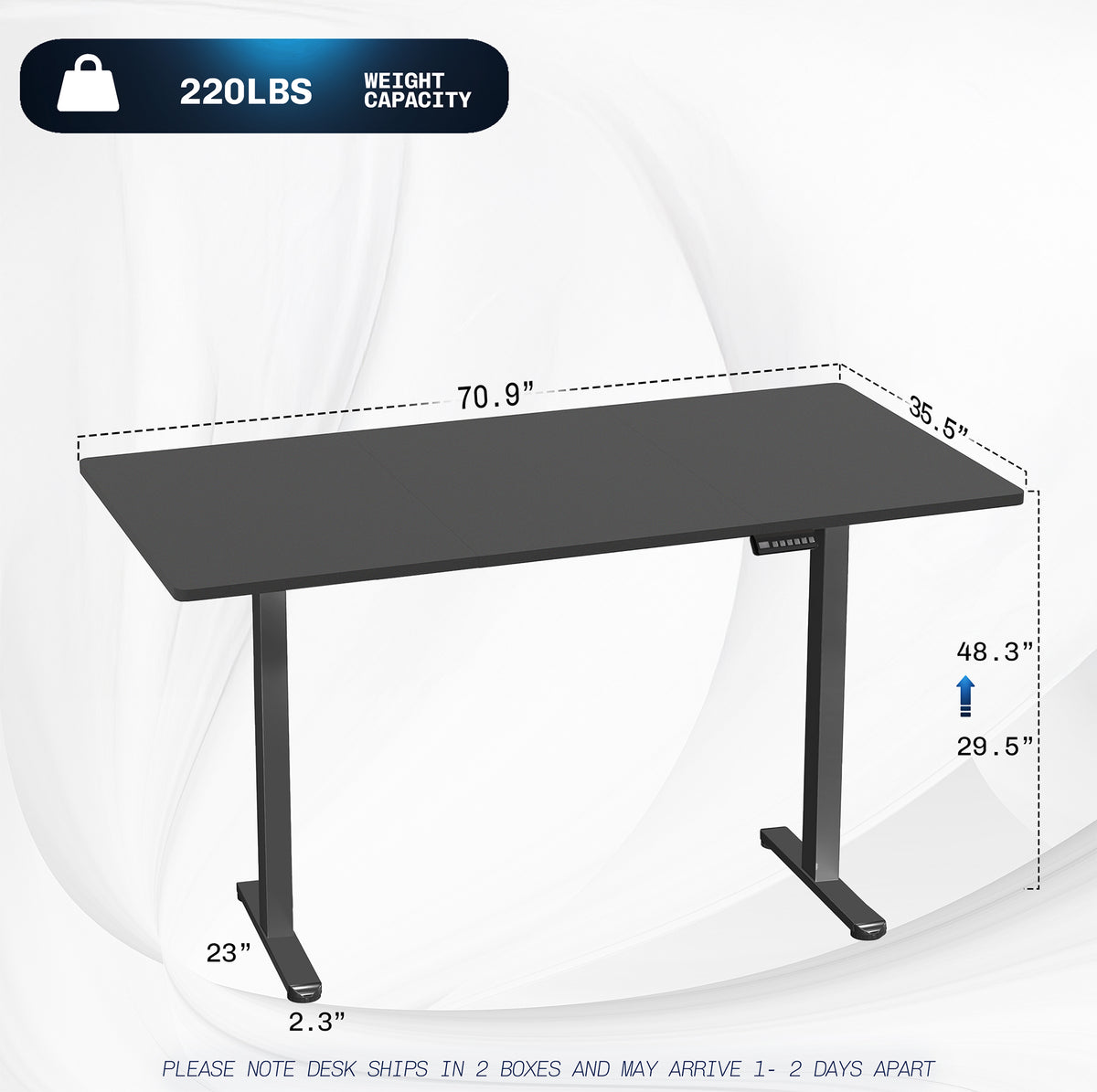 E2 Series - 71" x 36" Dual Motor Electric Desk – VIVO - desk solutions ...