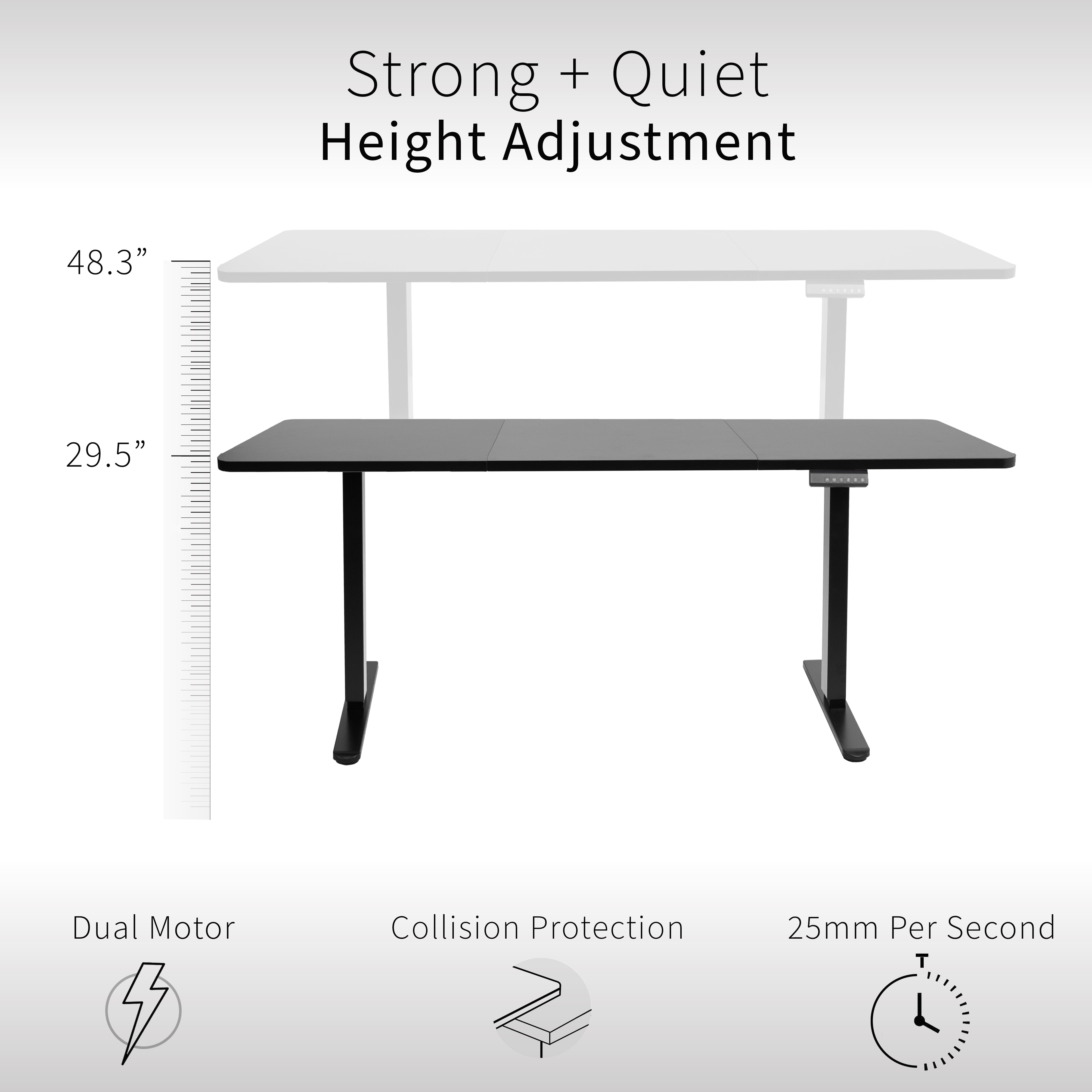 Electric Height Adjustable 71 x 30 inch Stand Up Desk