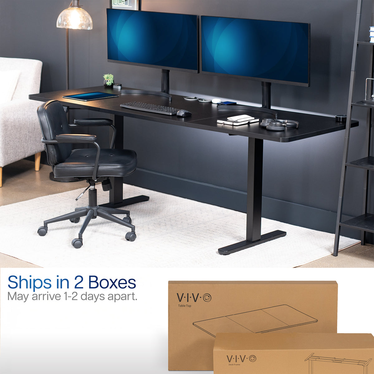 E2 Series - 83" x 30" Dual Motor Electric Desk – VIVO - desk solutions ...