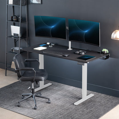 60" x 30" Dual Motor Electric Desk with Concealed Cable Table Top & Full-Size Pad