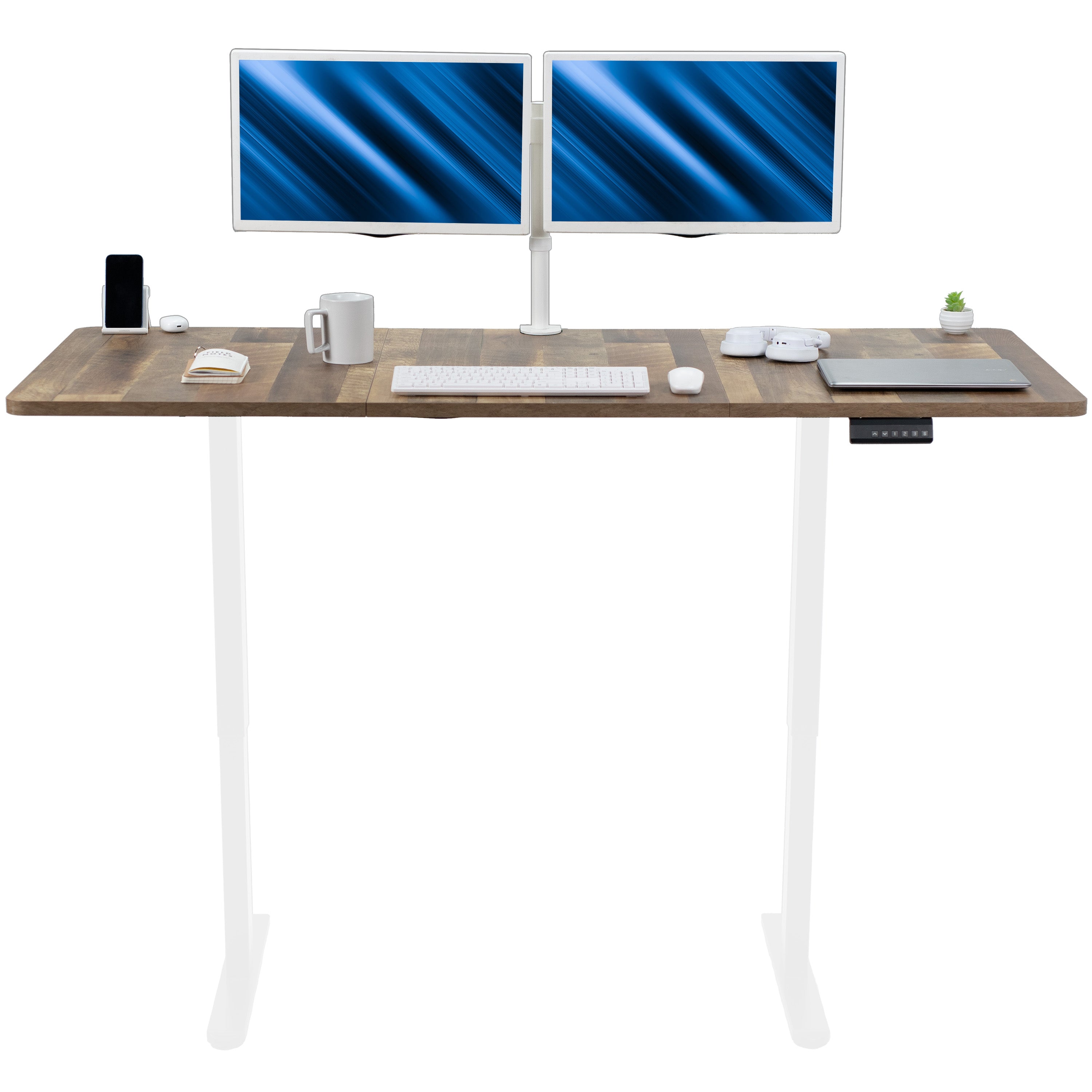 Electric Height Adjustable 71 x 30 inch Stand Up Desk with Dry Erase Whiteboard Top