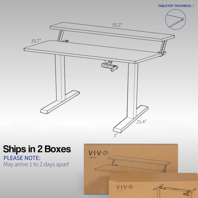 Please note this desk ships in two individual boxes that may arrive at separate times.